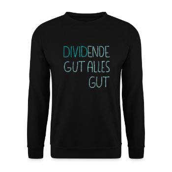 Dividende gut alles gut - Unisex Pullover - Schwarz - Vorne - Alina (178cm) & Michal (187cm)