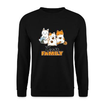 team familie katze kekse arbeitskollegen seekatze - Unisex Pullover - Schwarz - Vorne - Alina (178cm) & Michal (187cm)