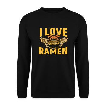 I Love Ramen - Unisex Sweatshirt - black - Front - Alina (178cm) & Michal (187cm)