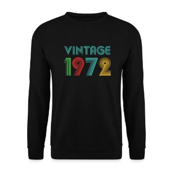 Vintage 1972 Design. Birthday Gift - Unisex Sweatshirt - black - Front - Alina (178cm) & Michal (187cm)
