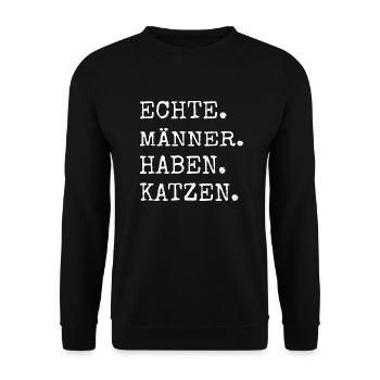 raubkatze geburtstag falbkatze cool zitat - Unisex Pullover - Schwarz - Vorne - Alina (178cm) & Michal (187cm)