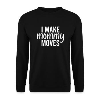 Ich mache Mama-Moves - Unisex Pullover - Schwarz - Vorne - Alina (178cm) & Michal (187cm)