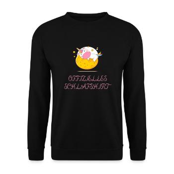 OFFIZIELLES SCHLAFSHIRT - Unisex Pullover - Schwarz - Vorne - Alina (178cm) & Michal (187cm)