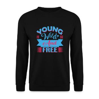 jung wild und frei - Unisex Pullover - Schwarz - Vorne - Alina (178cm) & Michal (187cm)