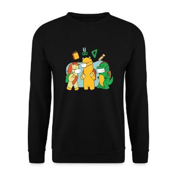 Schule Tiere Dino-Masken Schule Tiere Dino-Masken - Unisex Pullover - Schwarz - Vorne - Alina (178cm) & Michal (187cm)