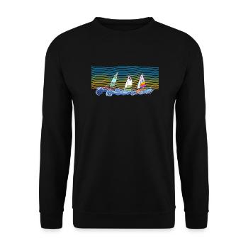 Segelboote - Unisex Pullover - Schwarz - Vorne - Alina (178cm) & Michal (187cm)