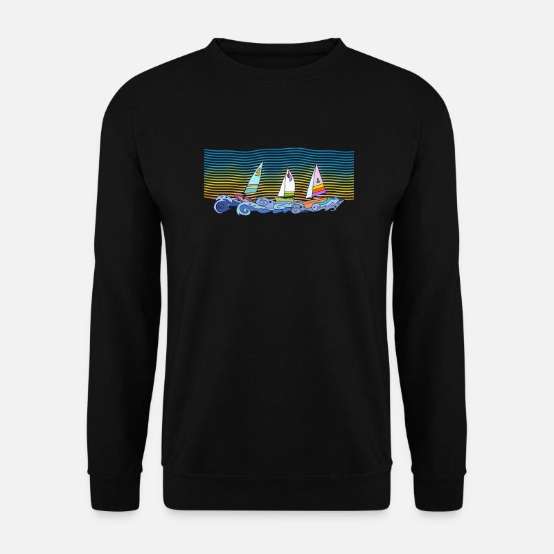 Segelboote - Unisex Pullover - Schwarz