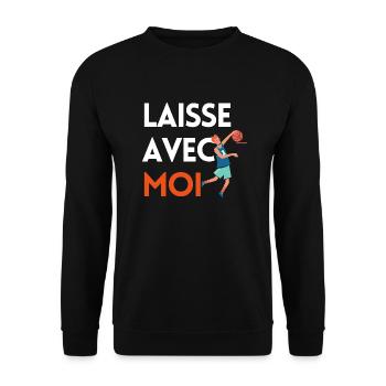 Basketball tee -cadeau fan de basketball - Sweat-shirt Unisexe - noir - Devant - Alina (178cm) & Michal (187cm)