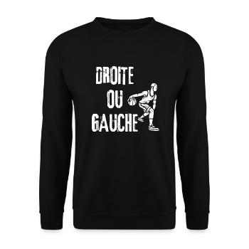 Droit ou gauche-cadeau fan de basketball - Sweat-shirt Unisexe - noir - Devant - Alina (178cm) & Michal (187cm)