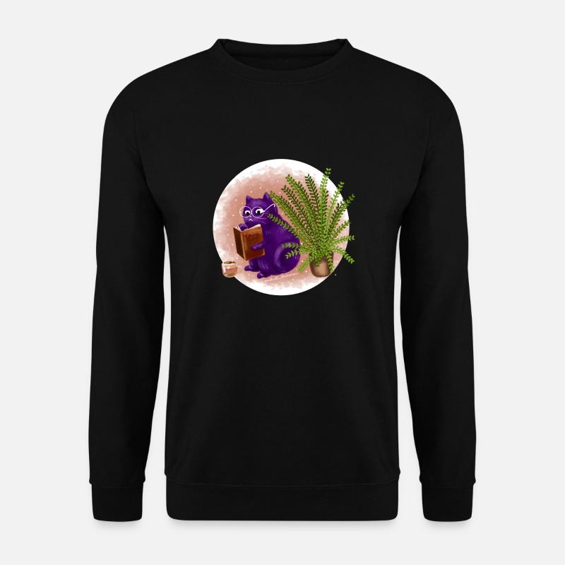 Bücher Katze - Unisex Pullover - Schwarz