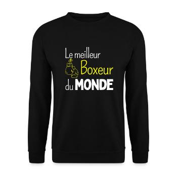 Boxe love - idee cadeau boxeur - Sweat-shirt Unisexe - noir - Devant - Alina (178cm) & Michal (187cm)