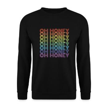 Regenbogen LGBTQ Pride Liebe CSD Love Parade - Unisex Pullover - Schwarz - Vorne - Alina (178cm) & Michal (187cm)
