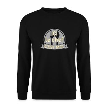 Ici le chef c'est moi - Sweat-shirt Unisexe - noir - Devant - Alina (178cm) & Michal (187cm)