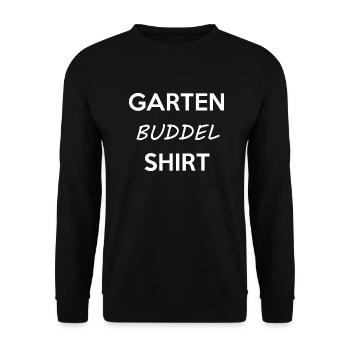 Garten Buddel Shirt - Gärtner Gartenbau - Unisex Pullover - Schwarz - Vorne - Alina (178cm) & Michal (187cm)