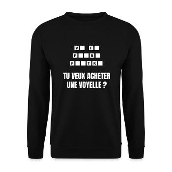 va te faire - Sweat-shirt Unisexe - noir - Devant - Alina (178cm) & Michal (187cm)
