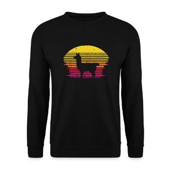 Lama Vintage Rétro - Sweat-shirt Unisexe - noir - Devant - Alina (178cm) & Michal (187cm)