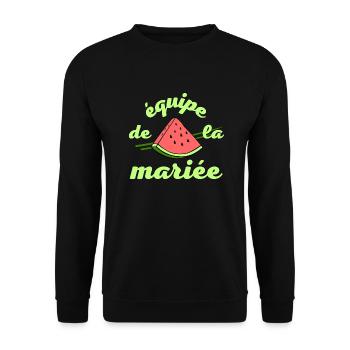 EVJF pastèque été équipe de la mariée - Sweat-shirt Unisexe - noir - Devant - Alina (178cm) & Michal (187cm)