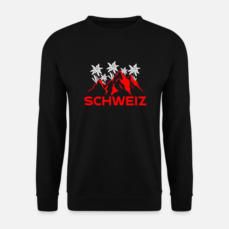Schweizer Berge - Unisex Pullover - Schwarz