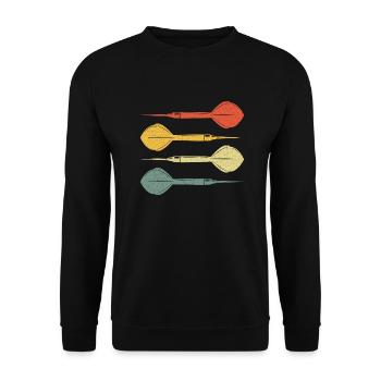 Fléchettes Dart vintage rétro - Sweat-shirt Unisexe - noir - Devant - Alina (178cm) & Michal (187cm)
