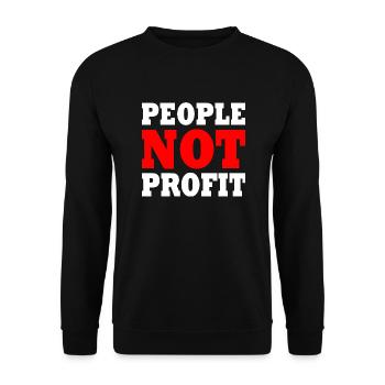 People not profit - Unisex Sweatshirt - black - Front - Alina (178cm) & Michal (187cm)