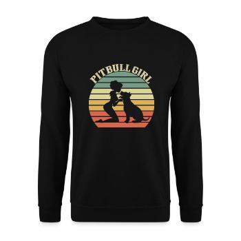 Pitbull girl- dog dog lover funny saying - Unisex Sweatshirt - black - Front - Alina (178cm) & Michal (187cm)