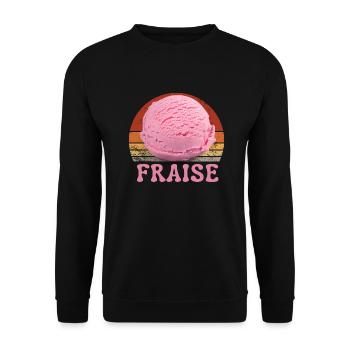 Glace à la fraise Vintage Sunset - Sweat-shirt Unisexe - noir - Devant - Alina (178cm) & Michal (187cm)