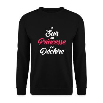 je suis un princesse qui déchire / humour femme - Sweat-shirt Unisexe - noir - Devant - Alina (178cm) & Michal (187cm)