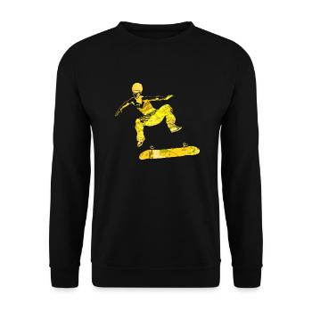 skater skateboard kickflip Boarder valentinstag - Unisex Pullover - Schwarz - Vorne - Alina (178cm) & Michal (187cm)