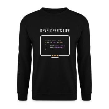 Nerd Developer Computer Science Programmer Developer - Unisex Sweatshirt - black - Front - Alina (178cm) & Michal (187cm)
