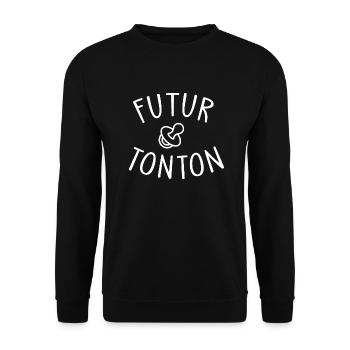 futur tonton / je vais être tonton - Sweat-shirt Unisexe - noir - Devant - Alina (178cm) & Michal (187cm)