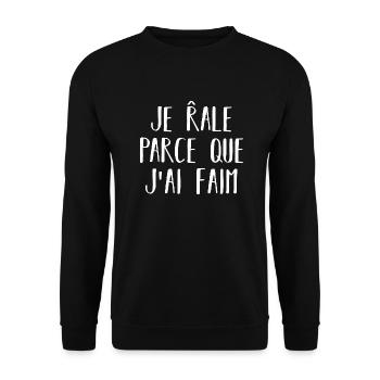 je râle parce que j ai faim - Sweat-shirt Unisexe - noir - Devant - Alina (178cm) & Michal (187cm)
