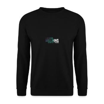 I Am Down Millions Logo - Unisex Sweatshirt - black - Front - Alina (178cm) & Michal (187cm)