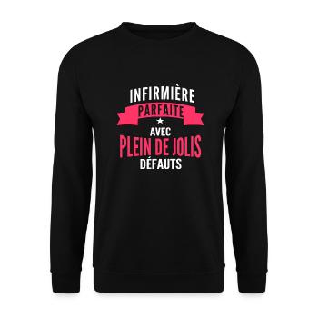 infirmière parfaite / humour infirmière - Sweat-shirt Unisexe - noir - Devant - Alina (178cm) & Michal (187cm)