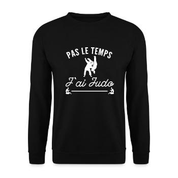 pas le temps j ai judo / humour judoka - Sweat-shirt Unisexe - noir - Devant - Alina (178cm) & Michal (187cm)