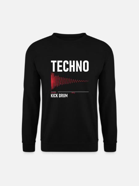 Techno - Kick Drum - Unisex Pullover - Schwarz
