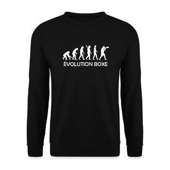 évolution boxe / evolution boxeur - Sweat-shirt Unisexe - noir - Devant - Alina (178cm) & Michal (187cm)