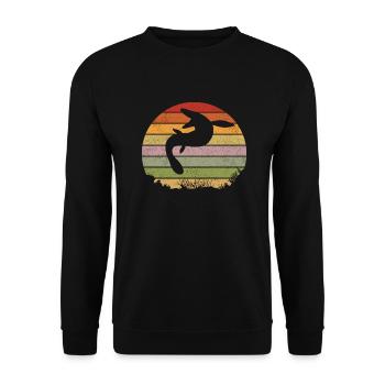 Mosasaurus Retro Vintage Dino - Sweat-shirt Unisexe - noir - Devant - Alina (178cm) & Michal (187cm)