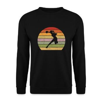 Handball Handball Joueur de Handball Joueur de Handball Vintage Rétro - Sweat-shirt Unisexe - noir - Devant - Alina (178cm) & Michal (187cm)