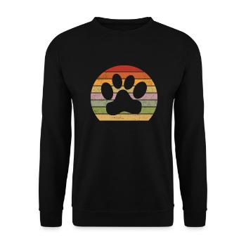 Paw Retro Dog Cat Paw Print - Unisex Sweatshirt - black - Front - Alina (178cm) & Michal (187cm)