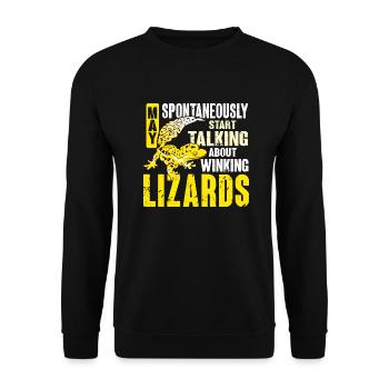 Leopard Gecko Lizard Reptiles Herpetologist - Unisex Sweatshirt - black - Front - Alina (178cm) & Michal (187cm)