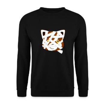 Red panda disguised as a mummy for Halloween - Unisex Sweatshirt - black - Front - Alina (178cm) & Michal (187cm)