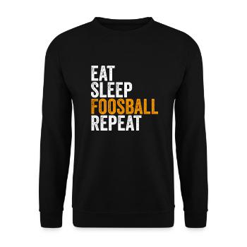 Eat Sleep Foosball Repeat Funny Foosball Hobby - Unisex Sweatshirt - black - Front - Alina (178cm) & Michal (187cm)
