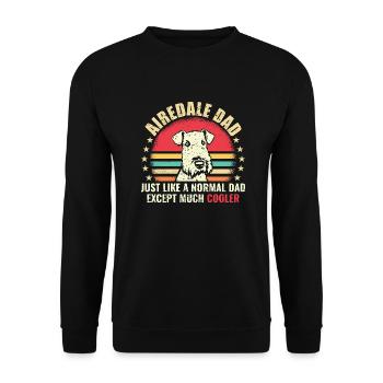 Airedale Terrier Hund - Unisex Pullover - Schwarz - Vorne - Alina (178cm) & Michal (187cm)