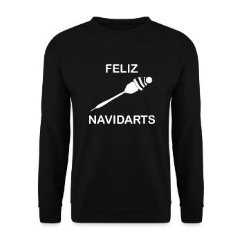 Feliz Navidarts Darts Christmas Gift Idea - Unisex Sweatshirt - black - Front - Alina (178cm) & Michal (187cm)
