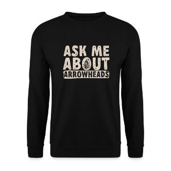 Arrowhead Hunting Pfeilspitzen Sammler - Unisex Pullover - Schwarz - Vorne - Alina (178cm) & Michal (187cm)