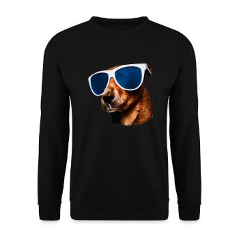 Dog with sunglasses Dog lover Dog owner - Unisex Sweatshirt - black - Front - Alina (178cm) & Michal (187cm)