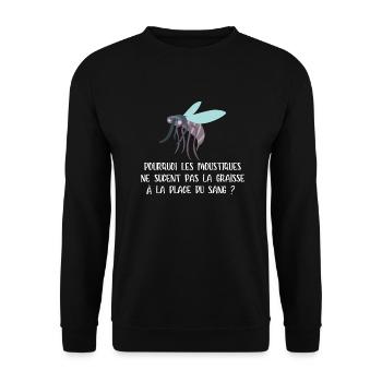 pourquoi les moustiques ne sucent pas la graisse - Sweat-shirt Unisexe - noir - Devant - Alina (178cm) & Michal (187cm)