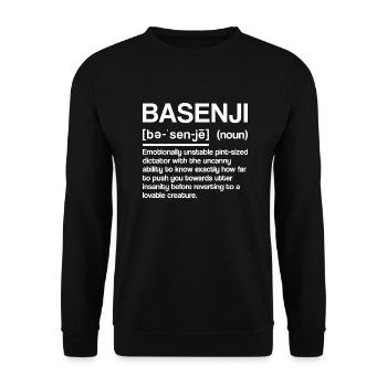 Basenji Hund Geschenk - Unisex Pullover - Schwarz - Vorne - Alina (178cm) & Michal (187cm)