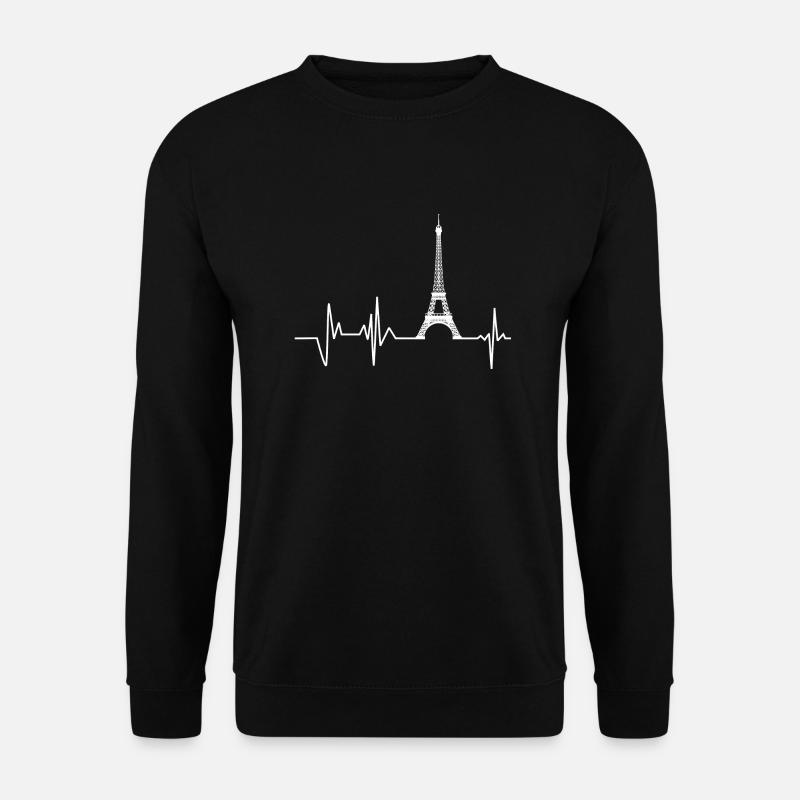 Heartbeat Paris Eiffel Tower - Unisex Sweatshirt - black