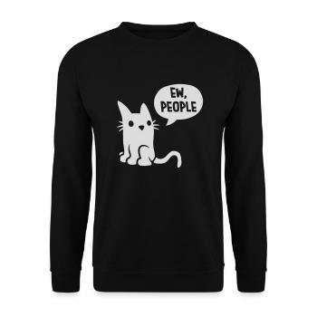 Comic cat ew people - Unisex Sweatshirt - black - Front - Alina (178cm) & Michal (187cm)